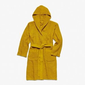 Onsen Huckberry Supima Waffle Bath Robe Mustard/Yellow - Size Large New with Bag